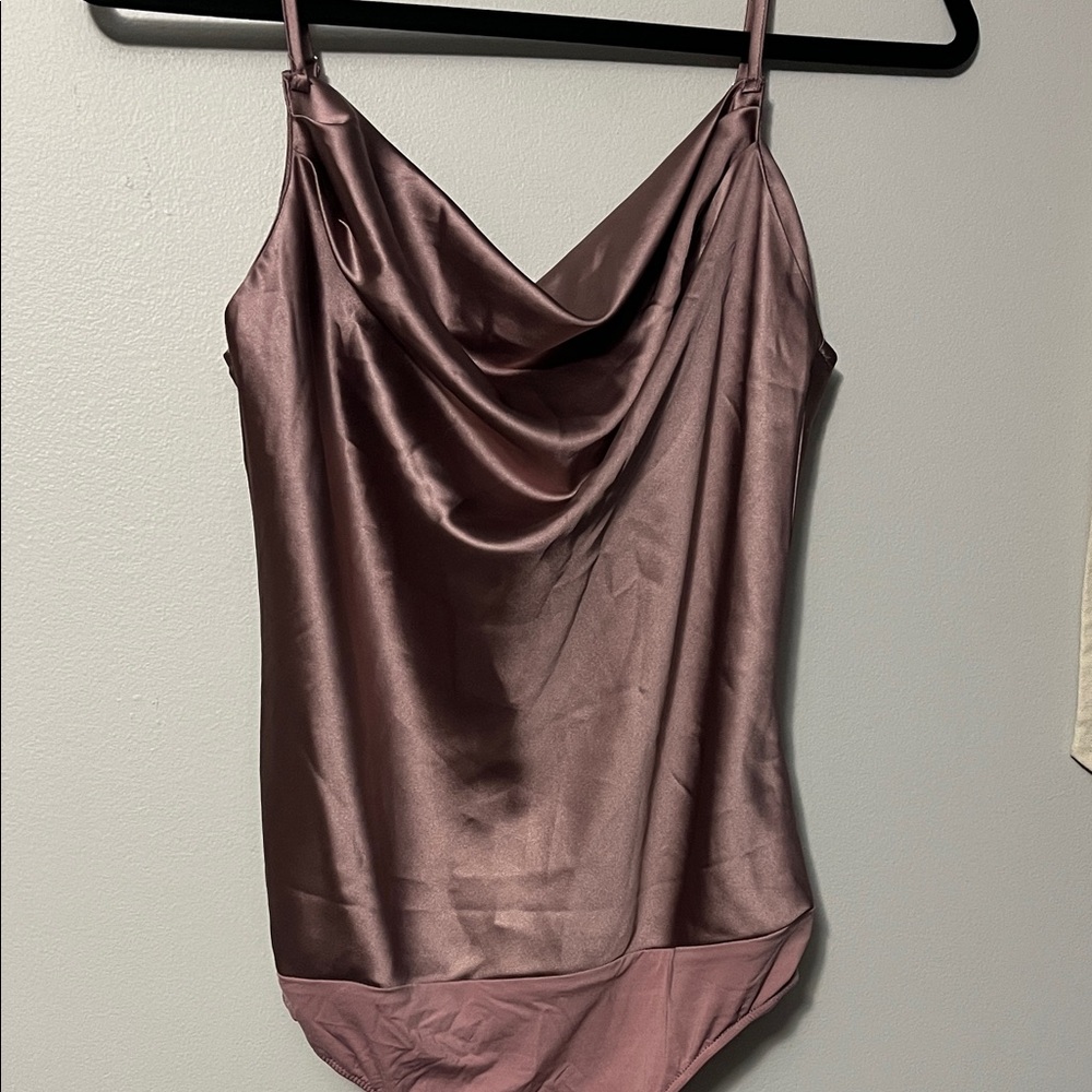Dress Forum Dusty Rose Satin Body Suit